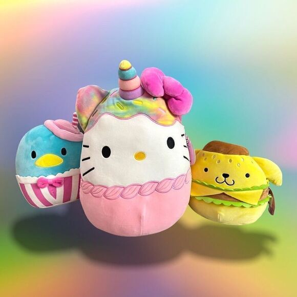 Squishmallows x Sanrio Hello Kitty And Friends Plush Doll Toy Set of 3 New - Picture 5 of 6